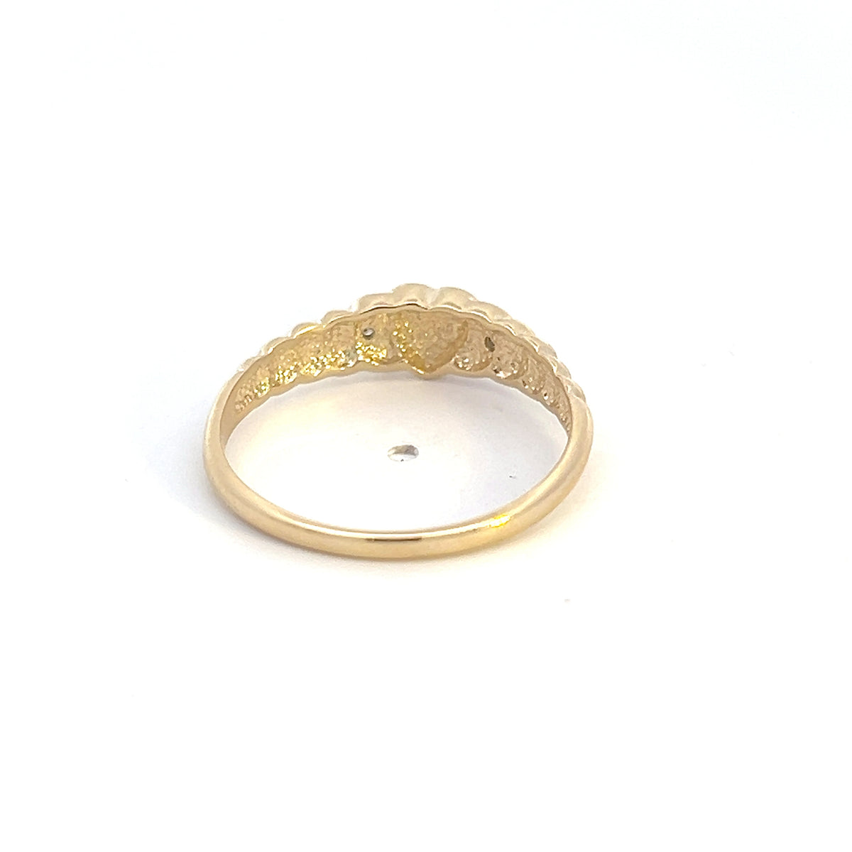 Anillo tipo sello de diamantes de 0,013 quilates en oro amarillo de 10 quilates, talla 6,5