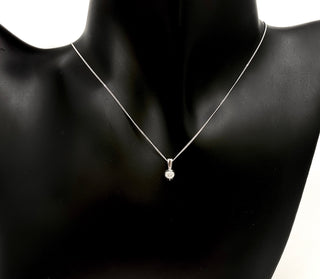 14K White Gold 0.30cttw Canadian Diamond Mezza Luna Necklace, 18"