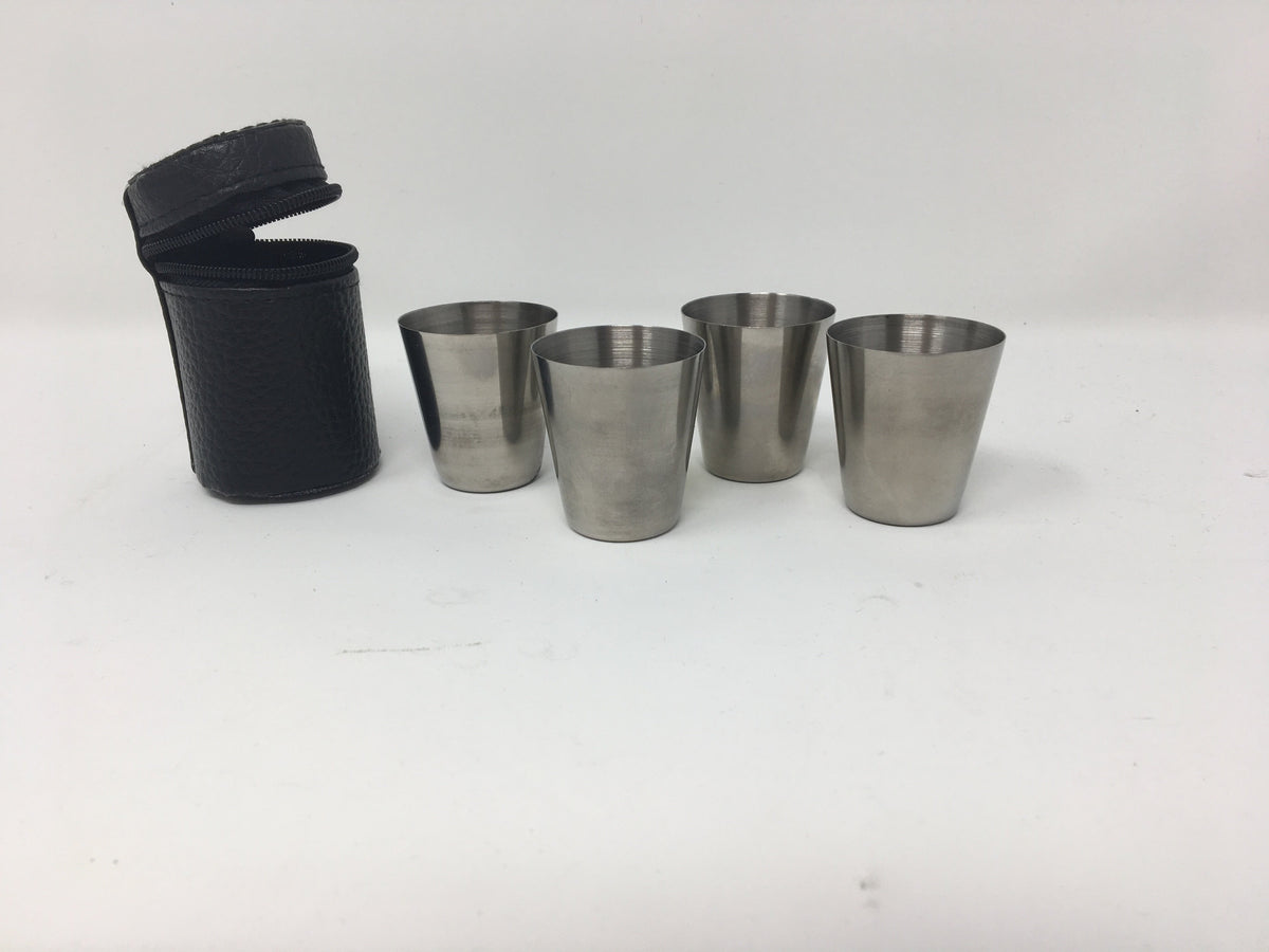 Stainless Steel Shot Glasses (4 with pouch)
