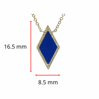 Collar de oro amarillo de 14 quilates con lapislázuli de 0,63 quilates y diamantes de 0,09 quilates, 18"