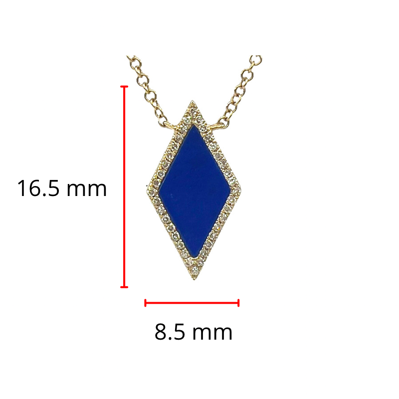 14K Yellow Gold 0.63cttw Lapis Lazuli and 0.09cttw Diamond Necklace, 18&quot;