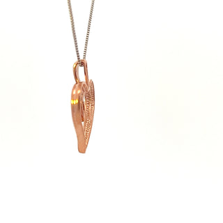 Colgante en forma de corazón con diamantes de 0,008 quilates en oro blanco y rosa de 10 quilates, 18"
