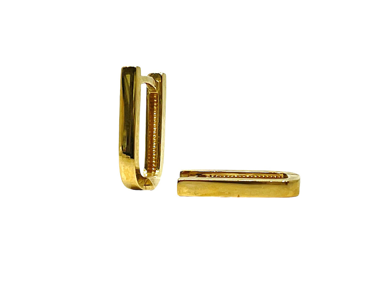 10K Yellow Gold 14.5mm Huggie Hoop Earring