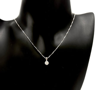 Colgante de diamante canadiense de talla redonda de 0,30 quilates en oro blanco de 14 quilates, 18"