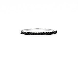 Anillo de oro blanco de 14 quilates con diamantes negros de 0,17 quilates - Talla 6,5