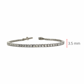Pulsera de tenis de diamantes cultivados en laboratorio de oro blanco de 14 quilates de 4,00 quilates - 7,75 pulgadas