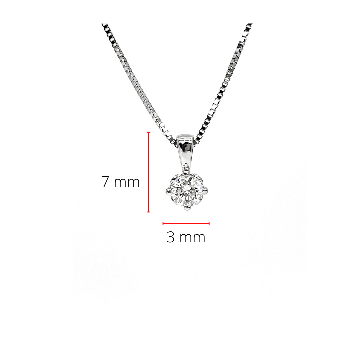 14K White Gold 0.13cttw Canadian Diamond Solitaire Pendant, 18&quot;