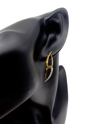 Pendientes colgantes de diamantes en oro amarillo de 10 quilates, 0,25 quilates