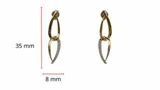 Pendientes colgantes de diamantes en oro amarillo de 10 quilates, 0,25 quilates