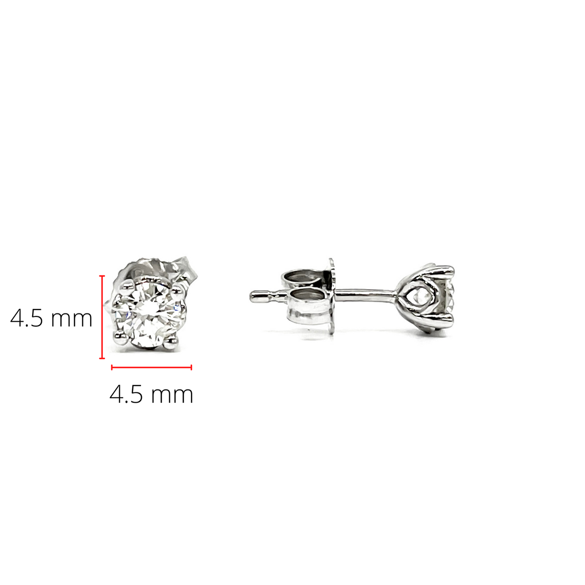 Aretes de oro blanco de 14 quilates con diamantes canadienses de talla redonda de 0,40 quilates