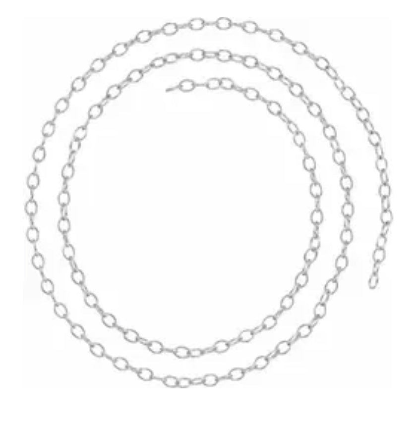 14K White Gold 2.5 mm Cable Chain by the Inch - Bracelet / Necklace / Anklet Permanent Jewellery