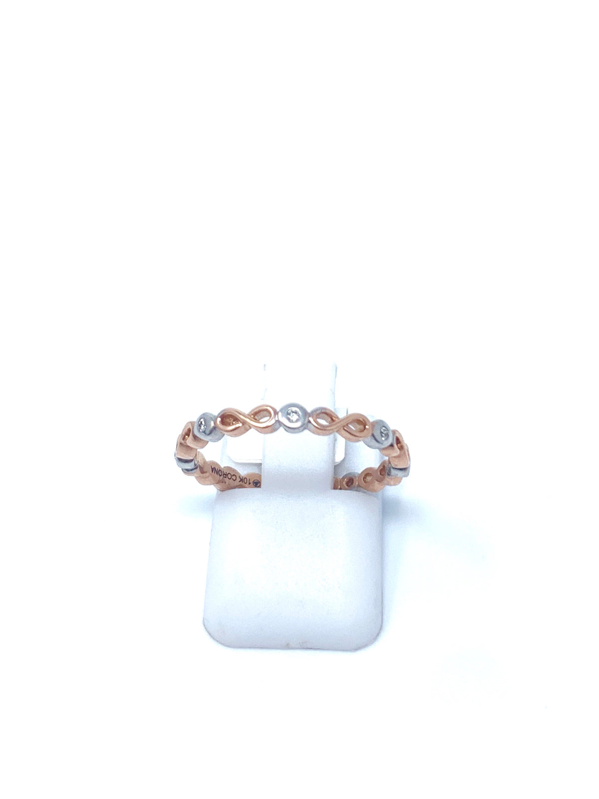 Two-Tone White/Rose Gold and Diamond Ring