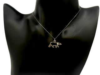 Colgante de oso polar con diamantes canadienses de 0,067 quilates en oro blanco de 10 quilates, 18"