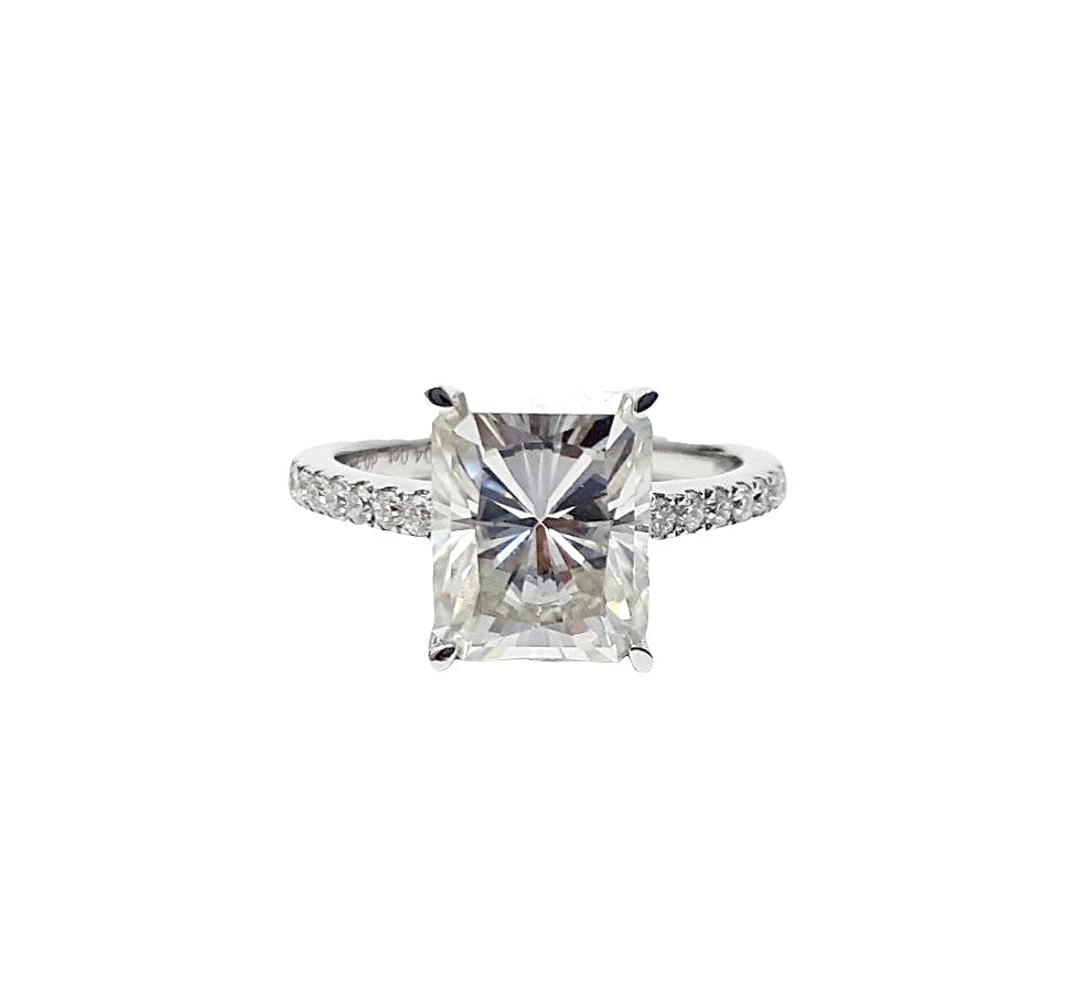 Silver 4.00cttw Moissanite Engagement Ring