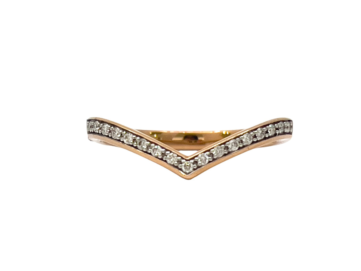 10K Rose Gold 0.15cttw Round Cut Diamond Ring, 6.5