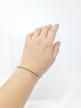 Brazalete de tenis con diamantes de 0,50 quilates en oro amarillo de 10 quilates, 7"
