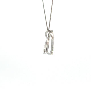 Colgante en forma de corazón con diamantes de 0,05 quilates en oro blanco de 10 quilates, 18"