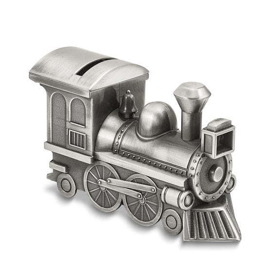 Pewter-tone Finish Metal Train Bank