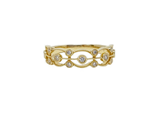 14K Yellow Gold 0.16cttw Diamond Ring, size