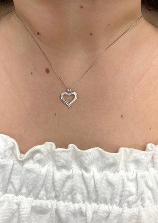 Colgante de corazón de diamantes