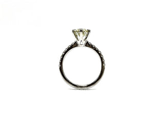 Anillo de compromiso de diamantes de 1,23 quilates en oro blanco de 14 quilates, talla 6