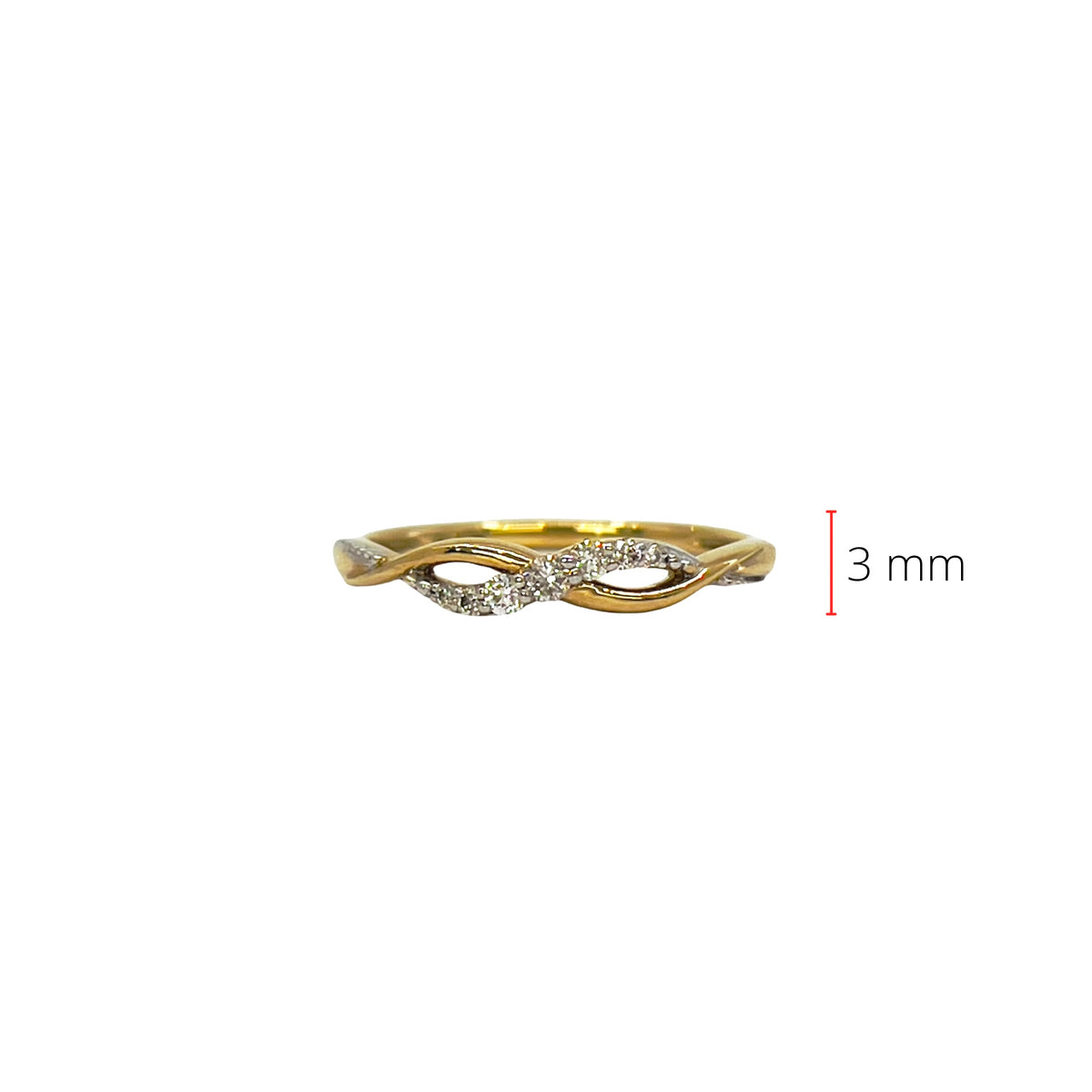 10K Yellow Gold Diamond 0.10cttw Ring, Size 6.5