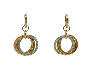 14K Tri Tone 0.32ctts Diamond Earrings