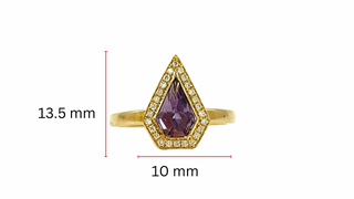 Anillo de oro amarillo de 14 quilates con amatista de 0,81 quilates y diamante de 0,10 quilates, talla 6,5