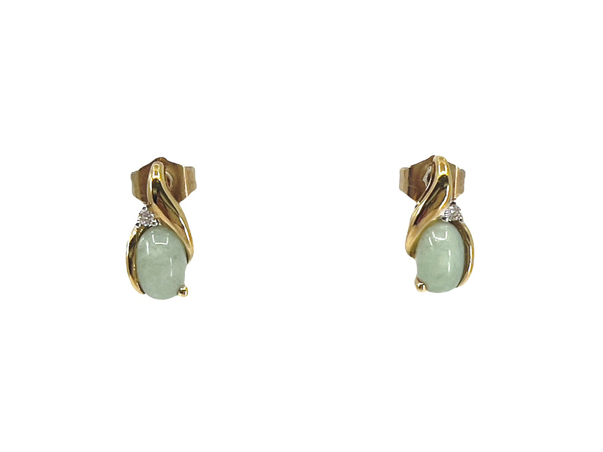 Jade And Diamond Earrings