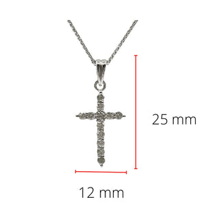Colgante de cruz de diamantes de 0,35 quilates en oro blanco de 14 quilates, 18"