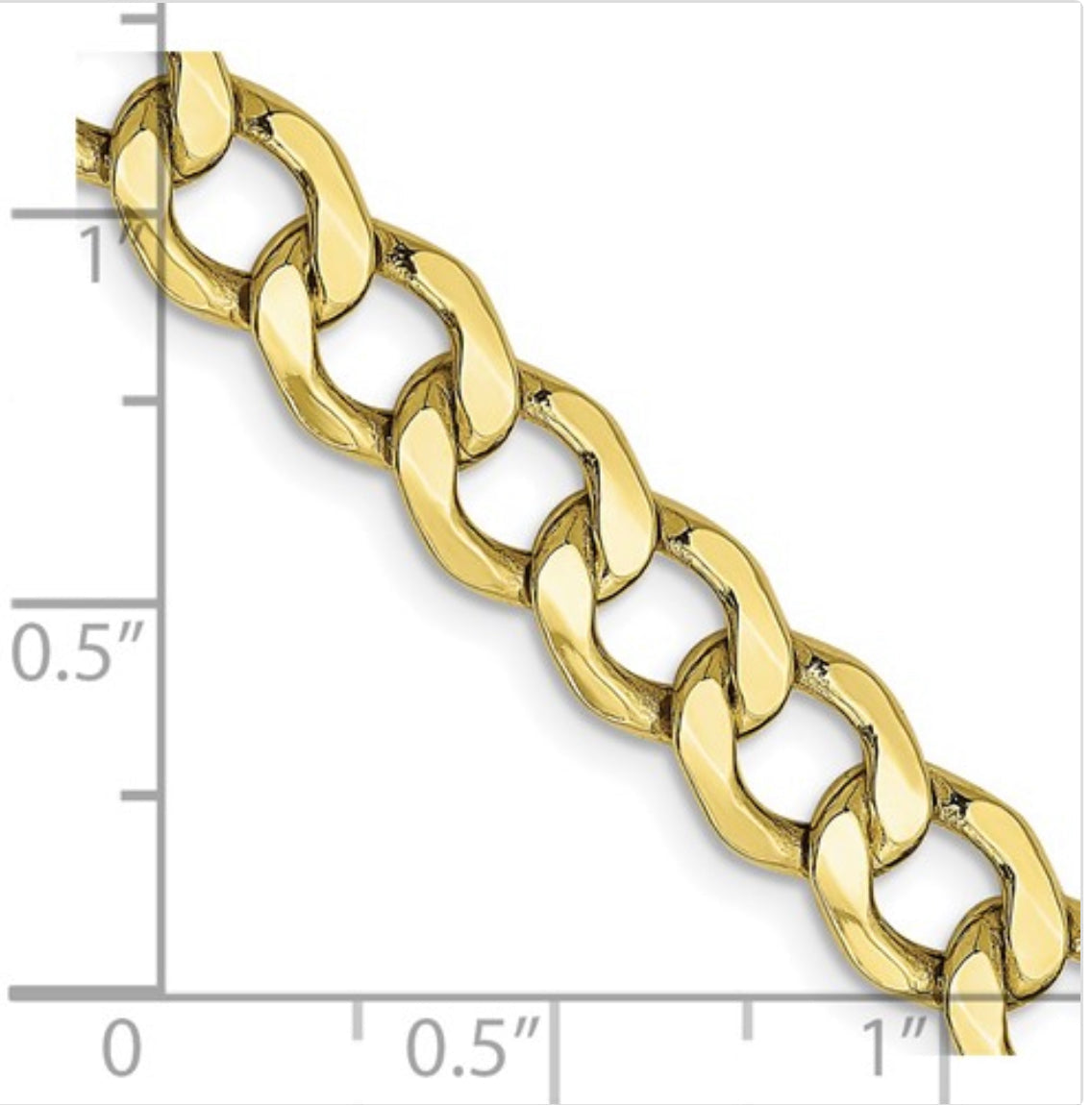 Semi-Solid Curb Link Chain - 3.35mm