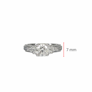 14K White Gold 1.37cttw Diamond Engagement Ring, size 6.5