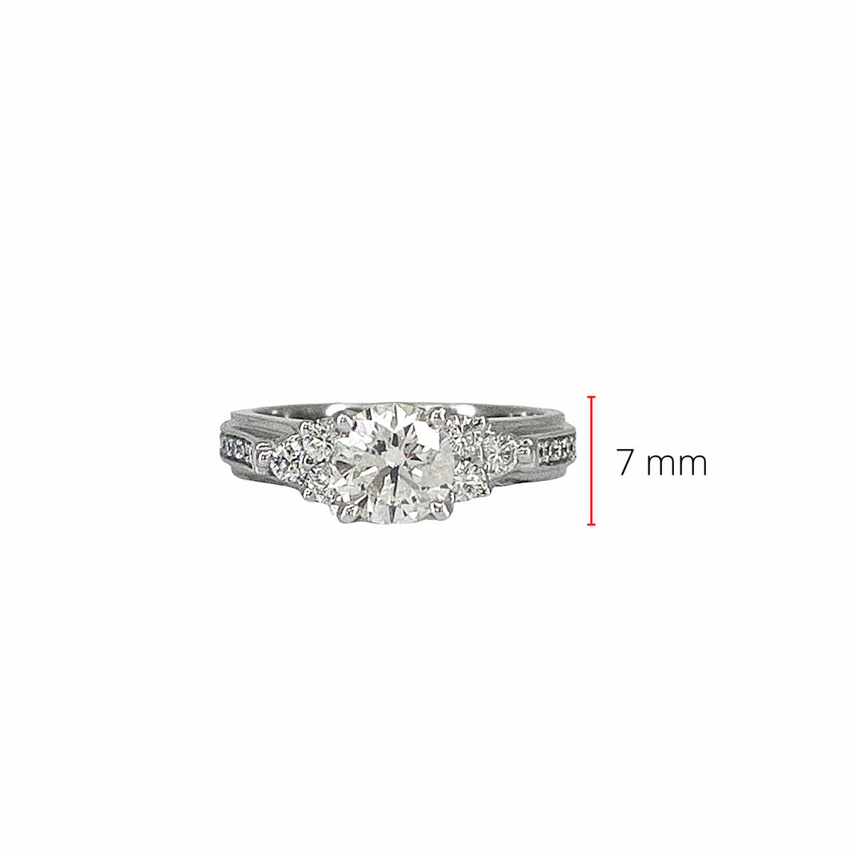 Anillo de compromiso de diamantes de 1,37 quilates en oro blanco de 14 quilates, talla 6,5