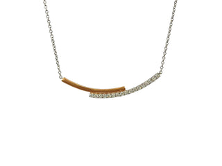 Colgante de diamantes de 0,20 quilates en oro blanco y rosa de 14 quilates, 18"