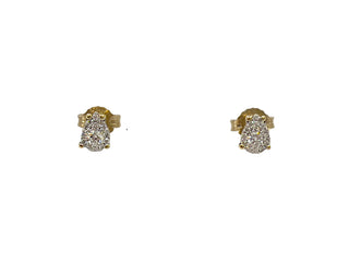 Aretes en forma de pera con diamantes de 0,168 quilates en oro amarillo de 10 quilates
