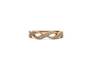 10K Rose Gold 0.095cttw Diamond Ring, size 6.5