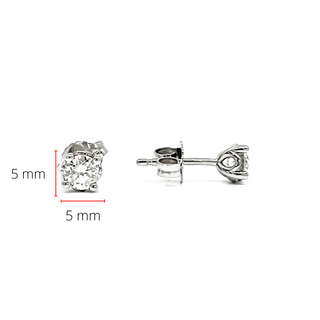 Aretes de oro blanco de 14 quilates con diamantes canadienses de talla redonda de 0,50 quilates