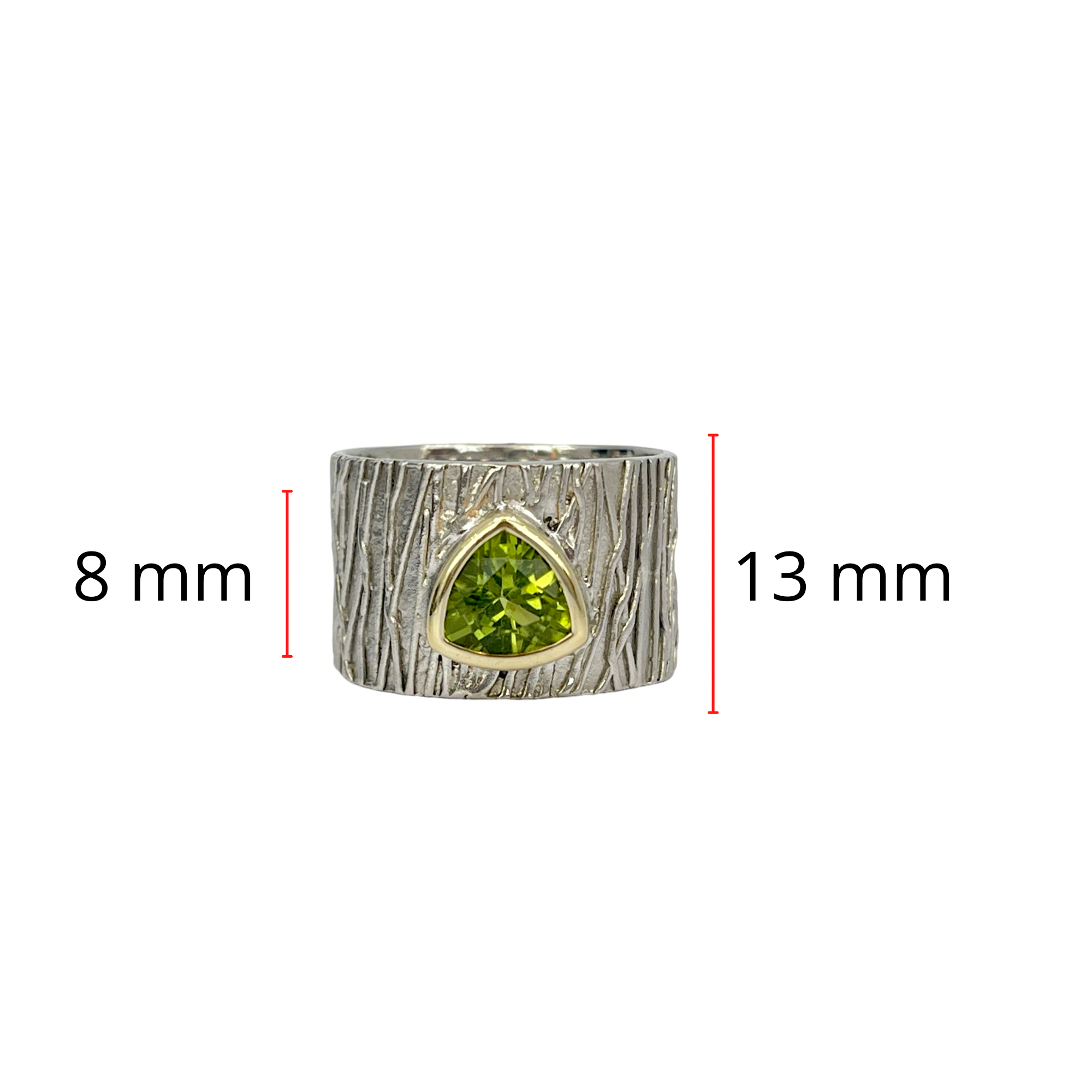 Sterling Silver 1.30cttw Peridot Ring, Size 8