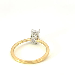14K Oval Cut Hidden Halo Diamond Ring