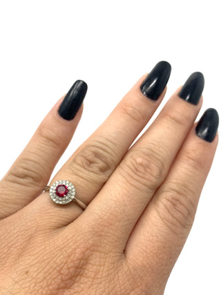 Anillo de diamantes y rubíes creados