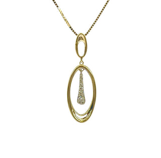 Collar de diamantes de 0,10 quilates en oro amarillo de 10 quilates, 18"