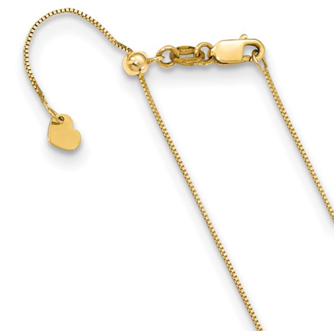 Adjustable 14K Gold Box Chain 16" - 22" 1.2mm