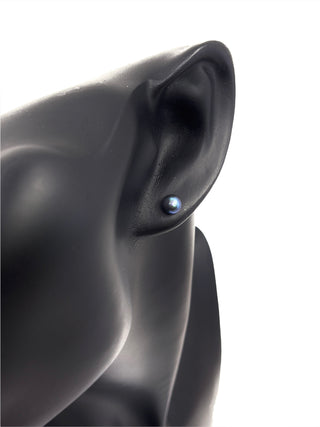 14K Yellow Gold 5.5 - 6mm Cultured Black Pearl Earrings with Butterfly Backs