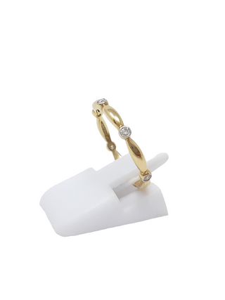 Anillo/banda apilable de diamantes de 0,10 quilates en oro amarillo de 10 quilates, tamaño 6,5