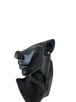 Aretes cruzados de oro amarillo de 14 quilates de 8 mm