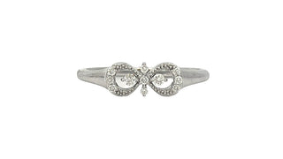 Anillo de cruz/infinito con diamantes de 0,10 quilates en oro blanco de 10 quilates, talla 6