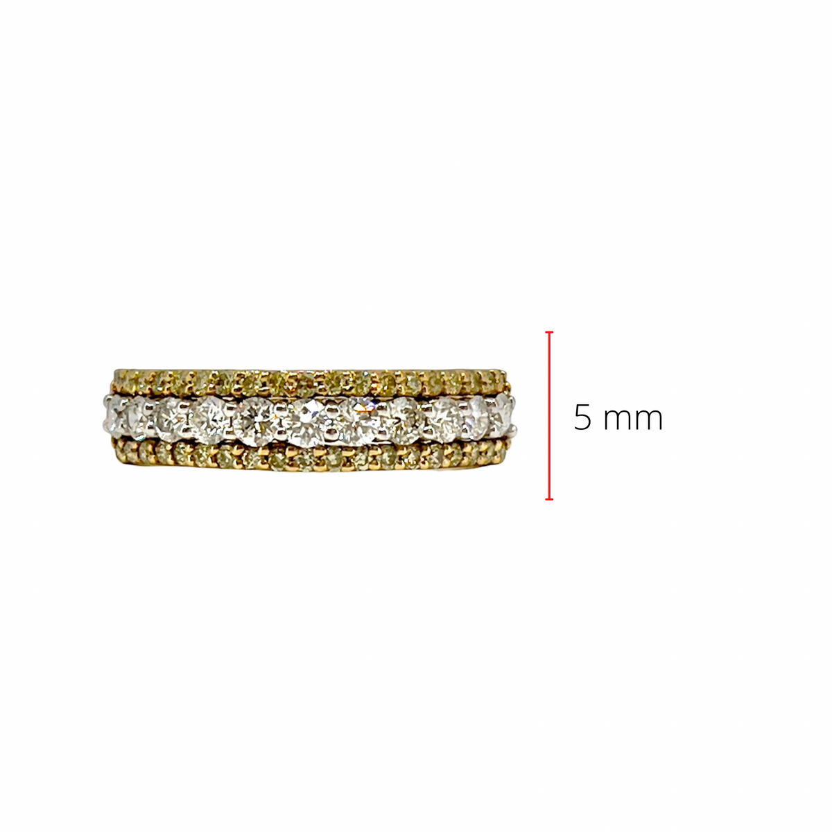 14K Yellow Gold 0.80cttw Diamond Pave Band - Size 6.5