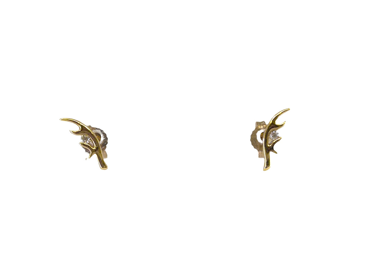 Aretes de oro amarillo de 10 quilates con diamantes canadienses de 0,04 quilates