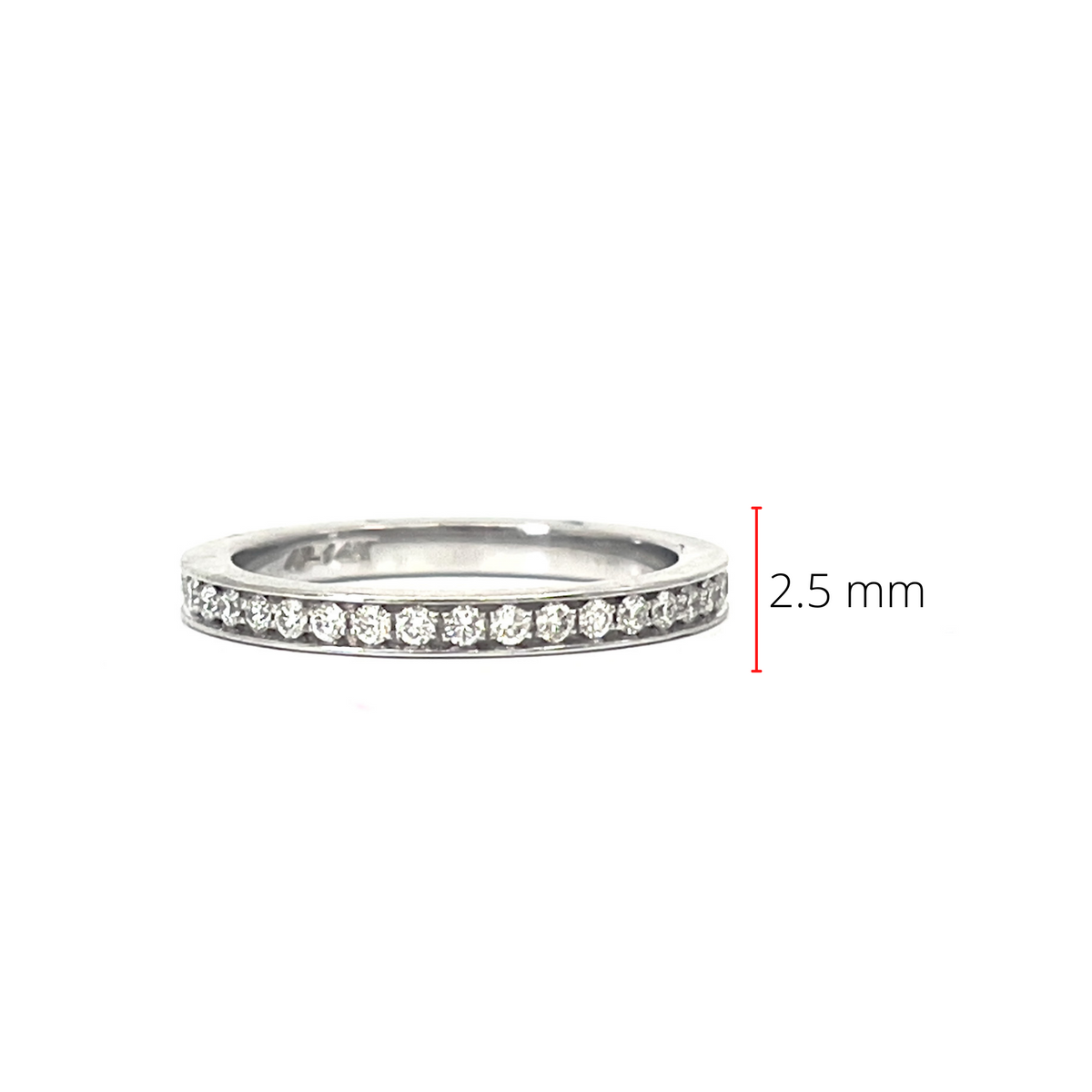 14K White Gold 0.40cttw Diamond Eternity Ring - Size 6.5