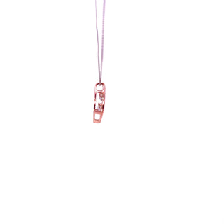 Colgante de oro blanco y rosa de 10 quilates con diamantes de 0,20 quilates en total, 18"